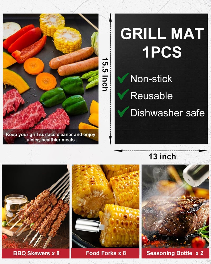 MUYFIO 28PCS Stainless Steel BBQ Grill Accessories Set  Grilling Gifts for Men Birthday Father's Day  Portable Multifunction Grilling Utensils Tools Kit with Storage Bag for Outdoor Grill Camping BBQ Party - Image 5